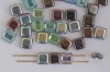 Square 2 Hole 6mm Grey Crystal Graphite Rainbow 00030-98537 Czech Tile Bead x 25